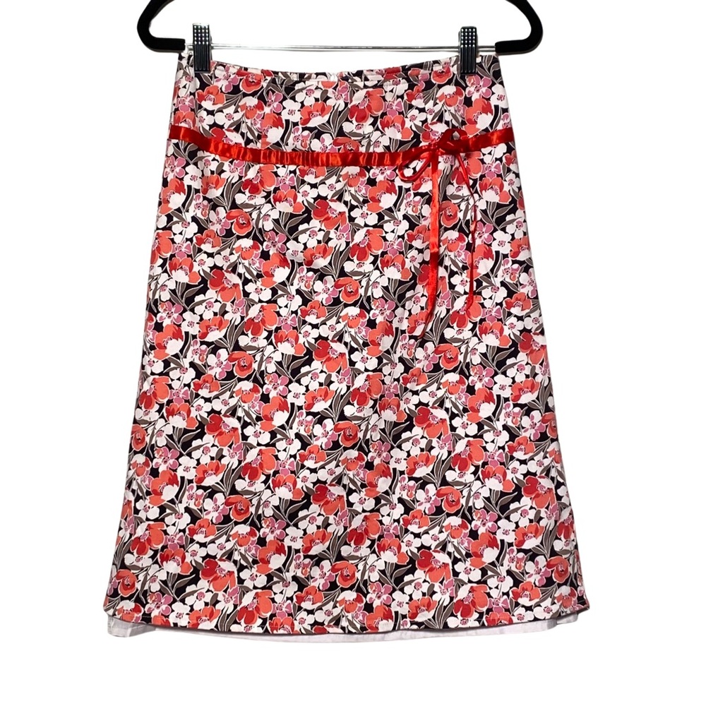 Dvora Made in Canada A-line Floral Cotton Midi Skirt Size Small